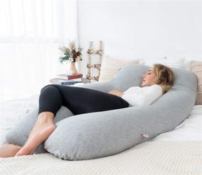 img 2 attached to 💤 AngQi Cooling Pregnancy Body Pillow - Maternity Pillow for Pregnant Women - Full Support with Cool Jersey Cover