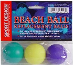 img 4 attached to 🏐 High-Quality Sport Design Replacement Beach Balls - Set of 3 Assorted Color Balls for Smashball, Kadima, Watercolors