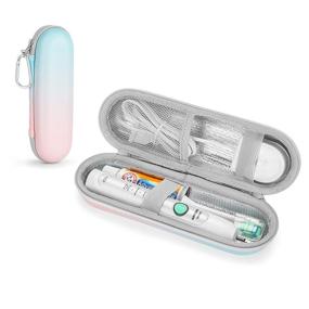 img 4 attached to 🦷 YINKE Travel Case for Philips Sonicare ProtectiveClean and Oral-B Electric Toothbrushes - Hard EVA Case with Gradient Design - Storage Bag for 1000, 1500, 4100, 7000 Series