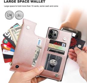 img 1 attached to 📱 Bocasal Crossbody Wallet Case for iPhone 11 Pro with Card Holder, Zipper Card Slot Protection and Shockproof Purse Cover, Removable Cross Body Strap, 5.8 Inch (Rose Gold)