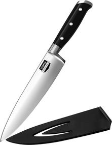 img 4 attached to 🔪 Utopia Kitchen Chef Knife - 8 Inches Carbon Stainless Steel Cooking Knife with Sheath and Ergonomic Handle - Premium Chopping Knife for Professional Use