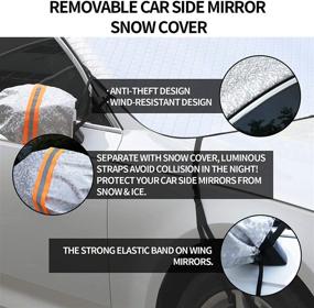 img 1 attached to 🚗 2020 Car Windshield Snow Ice Cover with 4 Layers Protection, Wheel Straps & Mirror Covers - Thickened Waterproof Snow Cover for Ultimate Snow, Ice, and UV Defense - Fits Most Cars