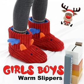 img 3 attached to SKABIU Toddler/Boys/Girls Bootie Slippers: Adorable Animals, Cozy Warmth for Indoors & Outdoors