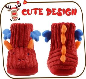 img 2 attached to SKABIU Toddler/Boys/Girls Bootie Slippers: Adorable Animals, Cozy Warmth for Indoors & Outdoors