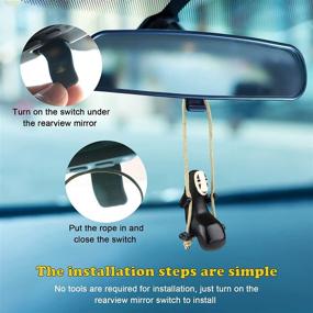 img 2 attached to 🎭 Anime No Face Man Car Pendant: Car Mirror Hanging Accessories for a Charming Micro Landscape Decor - Perfect Birthday Gift for Boyfriend!