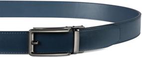 img 1 attached to 👔 Premium Leather Ratchet Buckle Belts: Adjustable Men's Accessories