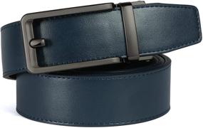 img 2 attached to 👔 Premium Leather Ratchet Buckle Belts: Adjustable Men's Accessories