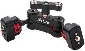 img 4 attached to 💪 Enhance Your Workstation: Nitze Magic Arm Articulating Double Ballheads for Monitor & LED Light - N50C | Superior Fixation with 1/4” Screws