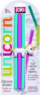 unicorn silicone straws 6 pc logo