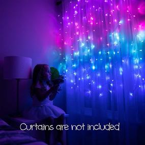 img 1 attached to 🦄 Unicorn LED String Curtain Lights with Dimmer Switch - Ideal for Teen Room, Girls Room, College Dorm, Nursery and Kids Room Decor. Perfect for Mermaid, Purple, Pink Decoration. (Standard Version)