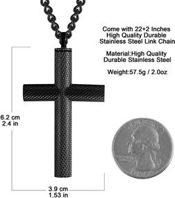 img 1 attached to 💎 Large Stainless Steel Cross Memorial Cremation Ashes Urn Pendant Necklace Keepsake - HZMAN Jewelry Urn