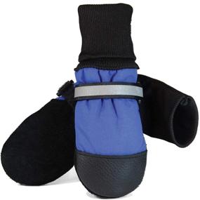 img 3 attached to 🐾 Muttluks Original Fleece-Lined Dog Boots: Warm and Cozy Dog Booties in Blue - 4 Pack (XX-Large)