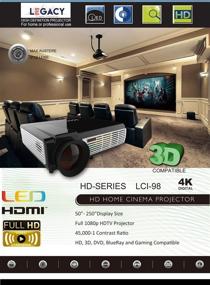 img 2 attached to 🎥 LCI-98 HD 1080P Home Theater Projector by Legacy Cinema Innovation: Elevate Your Entertainment Experience!