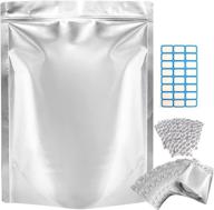 🛍️ premium 25 pack resealable mylar bags with oxygen absorbers – 1 gallon (10 x 14 inch, 9.4 mil ultra thickness) – ideal for food storage, vacuum sealing meat, cookies, nuts, veggies логотип