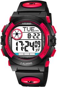 img 4 attached to AZLAND Updated Version: Waterproof Digital Sports Kids Watch with Three Alarms - Ideal for Boys and Girls