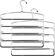 👖 kleverise stainless steel magic pants hangers - non-slip 5-layer storage solution for pants & trousers - space-saving swing arm closet organizer (2 pack) логотип