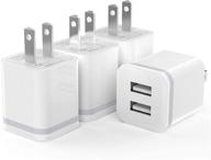 🔌 luoatip usb wall charger 4-pack: 2.1a/5v dual port adapter for iphone, samsung & more logo