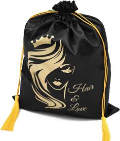 img 4 attached to Stylish WEDAO Pieces Satin Drawstring Bag for Versatile Storage - 15x11 Inches
