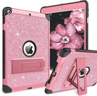 bentoben ipad 9th/8th gen. case - glitter sparkly shockproof cover with kickstand for ipad 10.2'' 2021/2020 - pink logo