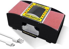 img 4 attached to 🃏 Ni-SHEN Casino Automatic Card Shuffler - Ideal for Family Party Poker, Blackjack & UNO - USB/Battery Operated (1-2 Deck)