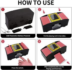 img 1 attached to 🃏 Ni-SHEN Casino Automatic Card Shuffler - Ideal for Family Party Poker, Blackjack & UNO - USB/Battery Operated (1-2 Deck)