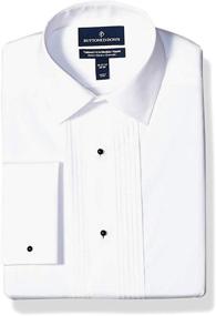 img 4 attached to Amazon Brand Spread Collar Button-Up Bib-Front Shirt