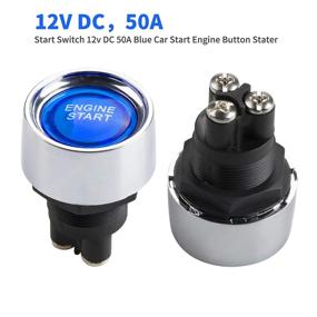 img 3 attached to ⚡️ 12V 50A Car Start Engine Button Stater - MRELC Start Switch, Car DIY Engine Start Push Start Ignition Switch - Light Switch ON-Off Momentary Compatible with Racing SPST (Blue)