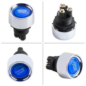 img 2 attached to ⚡️ 12V 50A Car Start Engine Button Stater - MRELC Start Switch, Car DIY Engine Start Push Start Ignition Switch - Light Switch ON-Off Momentary Compatible with Racing SPST (Blue)