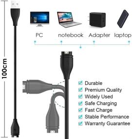 img 1 attached to 🔌 High-Quality Replacement USB Charger for Garmin Vivoactive 3/4/4S - Fast Charging Clip for GPS Smartwatch