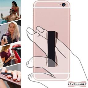 img 1 attached to 📱 Захват LoveHandle Mauve Rose с черной эластичной лентой - LH-01Rose1 для более удобного поиска.