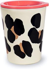 img 4 attached to 🌲 Kate Spade New York Insulated Stainless Steel Tumbler, Leopard Print 12oz Double Wall Travel Coffee Cup with Lid, Forest Feline Print