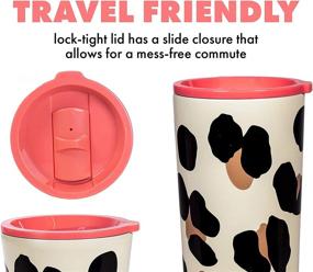 img 1 attached to 🌲 Kate Spade New York Insulated Stainless Steel Tumbler, Leopard Print 12oz Double Wall Travel Coffee Cup with Lid, Forest Feline Print