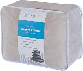 img 3 attached to 🛏️ Dream Lab Plush 15lb Weighted Blanket: Removable & Washable Cover, Taupe, 48" x 72