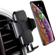 fast wireless car charger phone mount, qi-certified cell phone holder for qi-enabled smartphones logo