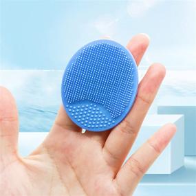 img 2 attached to Baby Bath Brush, Cradle Cap Brush, Baby Bath Sponge Brush, Essential Baby Care for Dry Skin, Cradle Cap (Blue, Pink, Yellow)