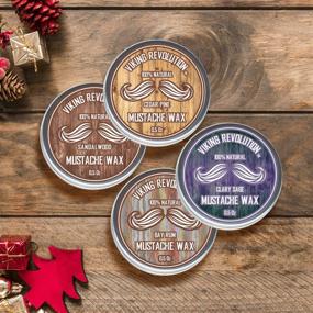 img 3 attached to 🧔 Superior Mustache Wax Variety Pack for Men - Strong Hold to Style, Train and Tame - Sandalwood, Clary Sage, Cedar Pine, Bay Rum Styles