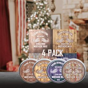 img 2 attached to 🧔 Superior Mustache Wax Variety Pack for Men - Strong Hold to Style, Train and Tame - Sandalwood, Clary Sage, Cedar Pine, Bay Rum Styles