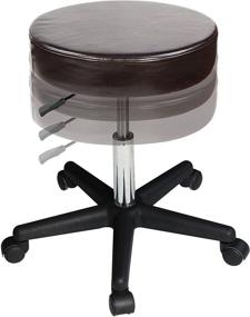 img 3 attached to 💺 Versatile Pneumatic/Hydraulic/Beauty/Swivel/Tattoo/Nanoskin Upholstery in Luster Stool, Coffee: A Master Massage Essential!