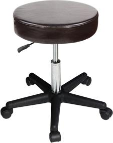 img 4 attached to 💺 Versatile Pneumatic/Hydraulic/Beauty/Swivel/Tattoo/Nanoskin Upholstery in Luster Stool, Coffee: A Master Massage Essential!