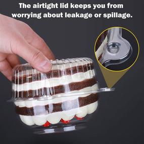 Cupcake Containers With Connected Airtight Dome Lids, Snack