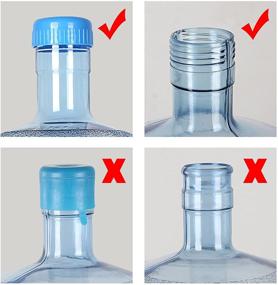 img 3 attached to WINBOB 55mm Non-Spill Water Bottle Caps with Probes for Water Dispensers - Screw on Replacements for Anti-Splash Lids, Leak-Free Water Jug Cap (5PCS)