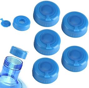 img 4 attached to WINBOB 55mm Non-Spill Water Bottle Caps with Probes for Water Dispensers - Screw on Replacements for Anti-Splash Lids, Leak-Free Water Jug Cap (5PCS)