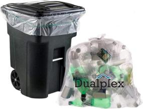 img 4 attached to 🗑️ Dualplex 65 Gallon Clear Recycling Trash Bags - 1.5 Mil - 50 Bags Per Case - 50" x 48