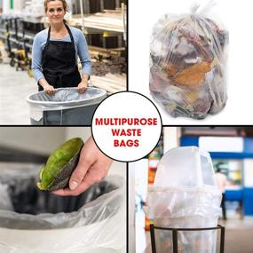 img 2 attached to 🗑️ Dualplex 65 Gallon Clear Recycling Trash Bags - 1.5 Mil - 50 Bags Per Case - 50" x 48
