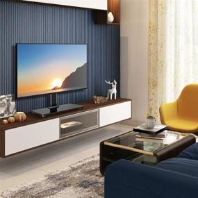 img 2 attached to TAVR Universal Tabletop TV Stand for 27-55 Inch LED LCD Flat 📺 Screen TVs, Height Adjustable Base with Tempered Glass, Holds up to 88lbs, VESA 400x400mm