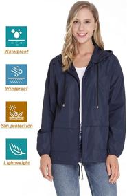 img 3 attached to 🌧️ Dakiwin Women's Lightweight Rain Jacket: Packable Hooded Windbreaker for Outdoor Activities - Waterproof Raincoat, Stylish and Functional