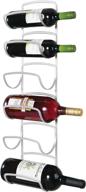 🍷 stylish and space-saving wine bottle storage rack - mdesign metal organizer for kitchen, pantry, dining room, bar, wine cellar - holds 6 bottles - wall mount - light gray логотип