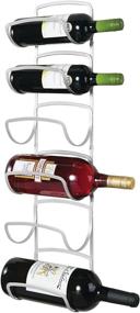 img 4 attached to 🍷 Stylish and Space-Saving Wine Bottle Storage Rack - mDesign Metal Organizer for Kitchen, Pantry, Dining Room, Bar, Wine Cellar - Holds 6 Bottles - Wall Mount - Light Gray