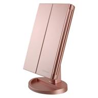 💄 deweisn tri-fold lighted vanity mirror with led lights, touch screen, and magnification, perfect for makeup and travel logo