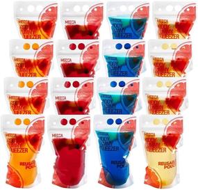 img 3 attached to 🥤 Reusable Drink Pouches (201 Piece Set) - Clear Bags with Straws - Leakproof & BPA-Free Storage Solution